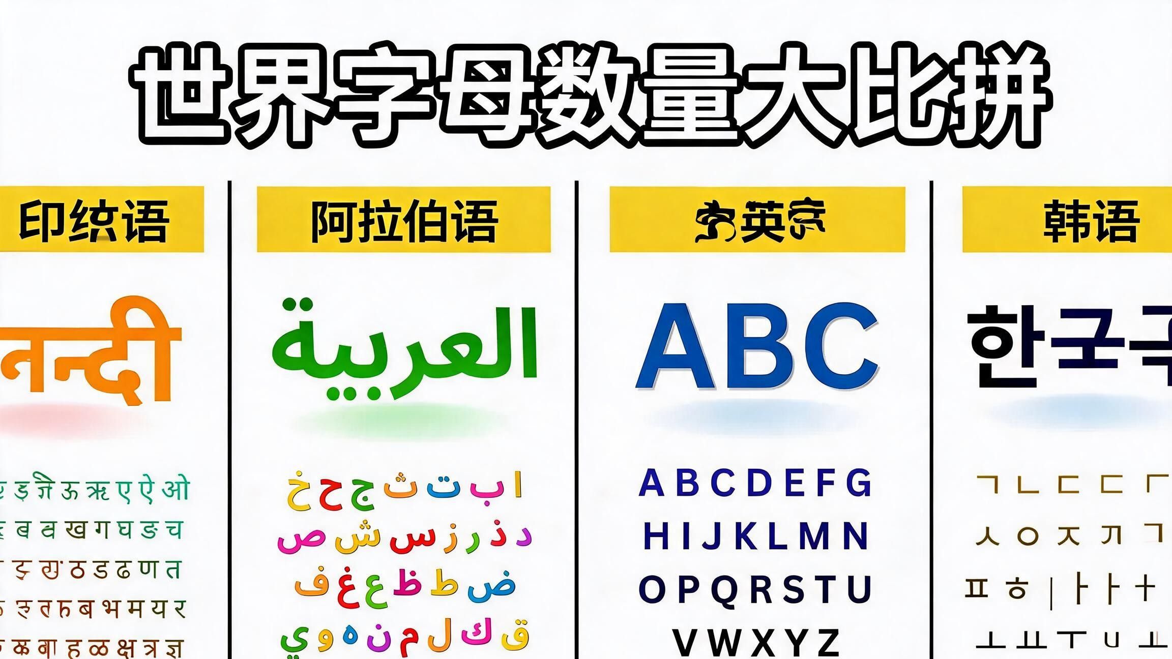 【中配音】不同语言的字母表分别有多少个字母?