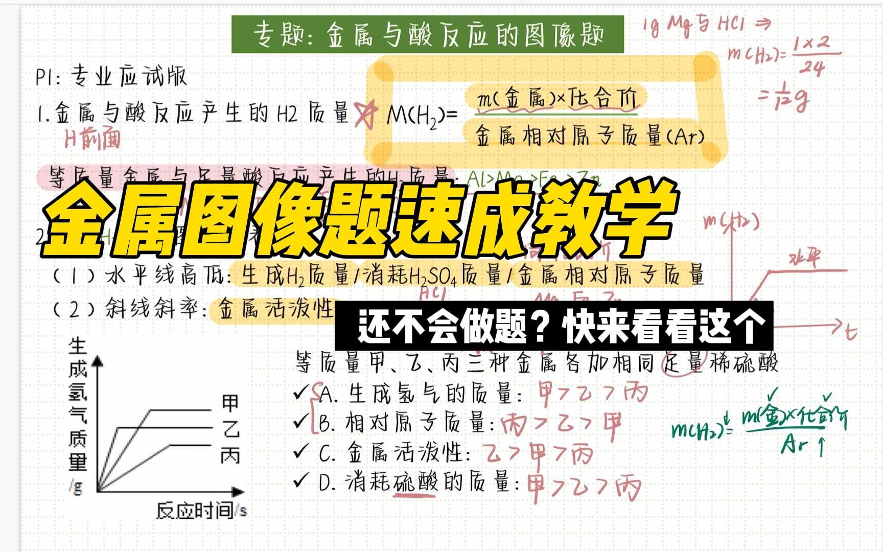 金属图像题速成教学,中考必会|《金属材料的化学性质3》第八单元课题 2|初三化学|九年级下册|小陈姐的化学课哔哩哔哩bilibili