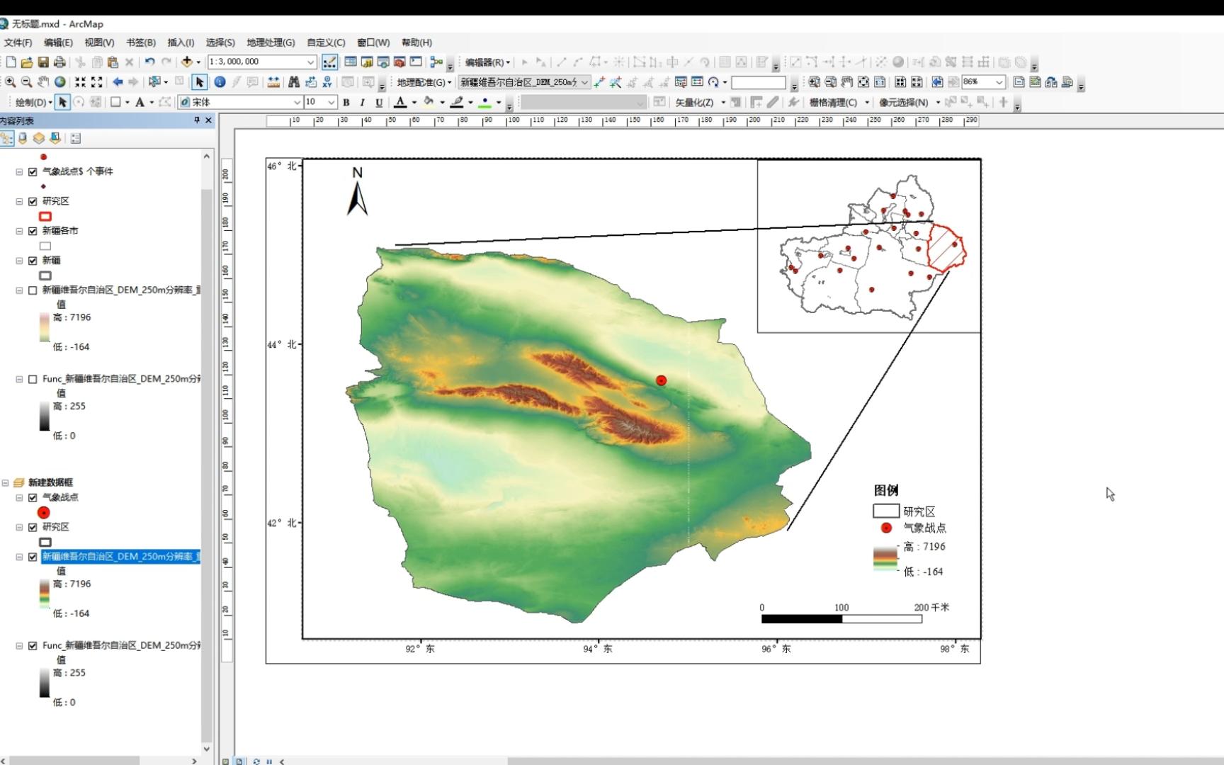 利用ArcGIS制作一张比较好看又易于操作的研究区区划图(概况图)