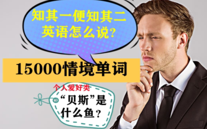 “知其一便知其二”英语怎么说?“贝斯”是什么鱼?15000英语情境单词~选读3哔哩哔哩bilibili