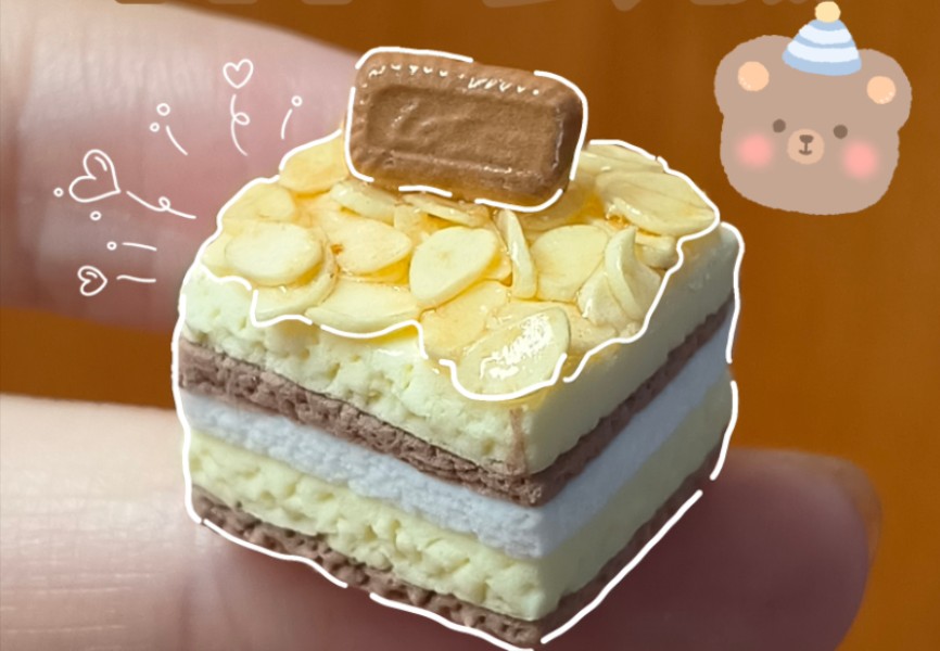 超轻粘土教程|杏仁蛋糕