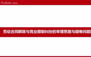 Download Video: 劳动合同解除纠纷的总体审理思路