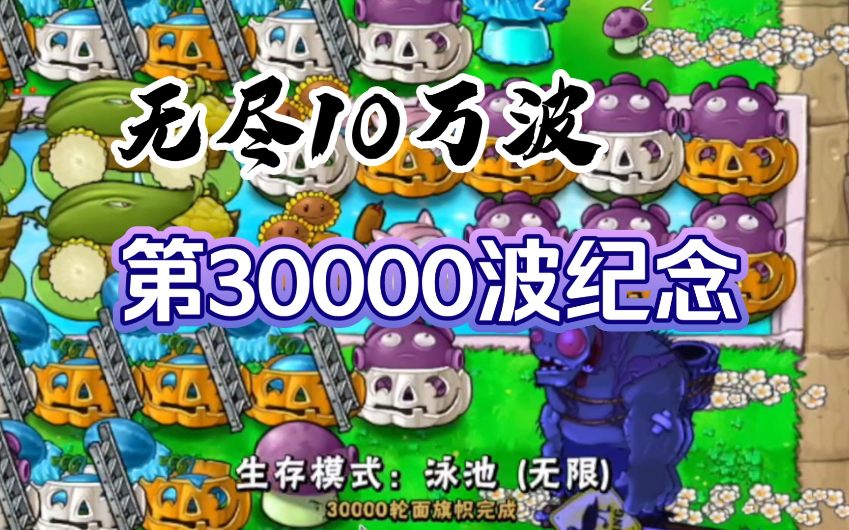 无尽30000波纪念 植物大战僵尸泳池无尽