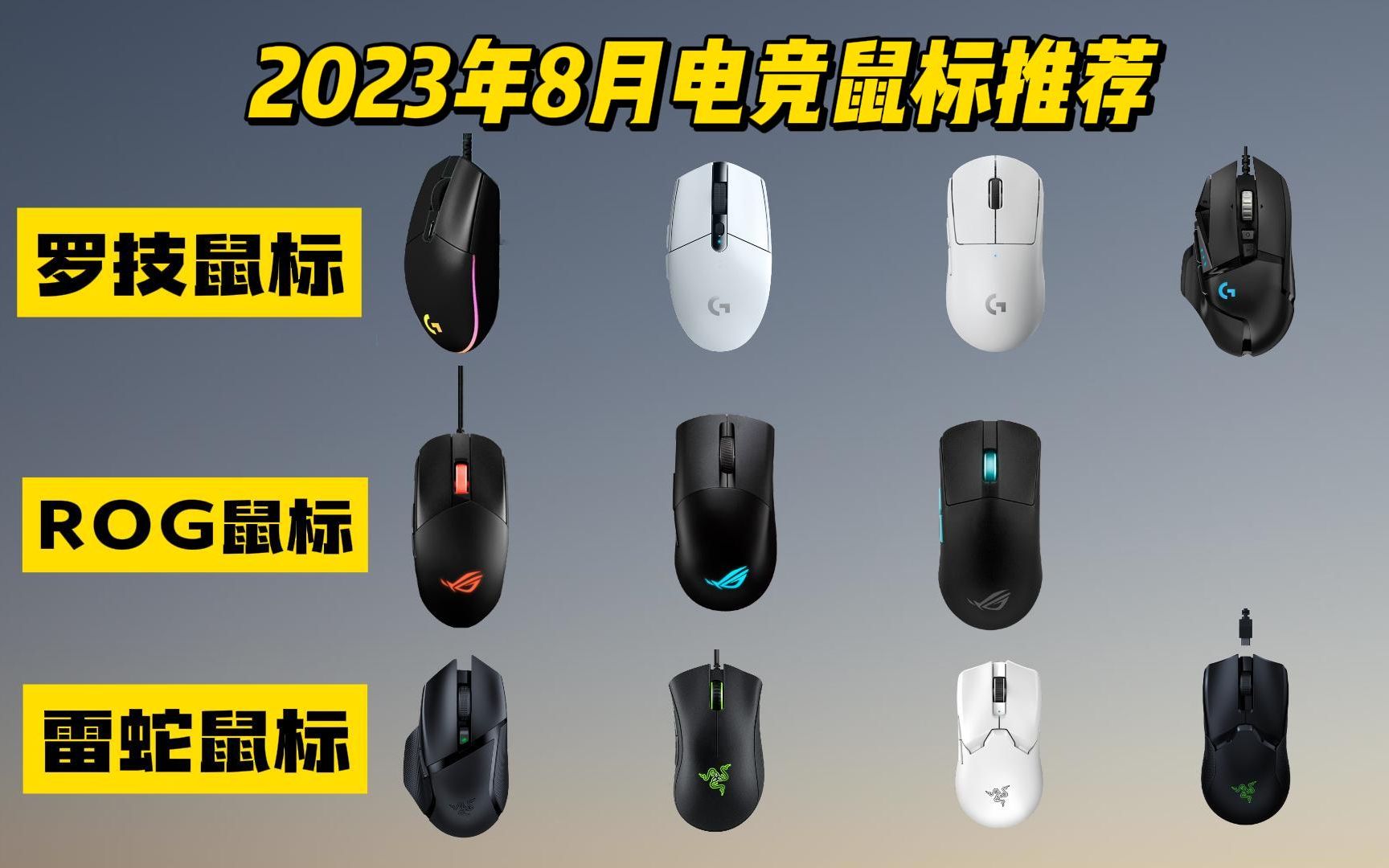 【电竞必备】2023年8月高性价比电竞鼠标推荐 罗技、ROG、雷蛇品牌推荐 不容错过!!!哔哩哔哩bilibili