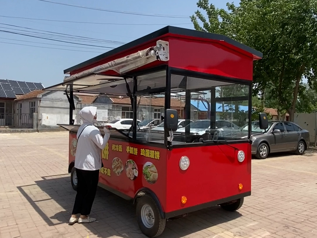 电动四轮早餐车煎饼车