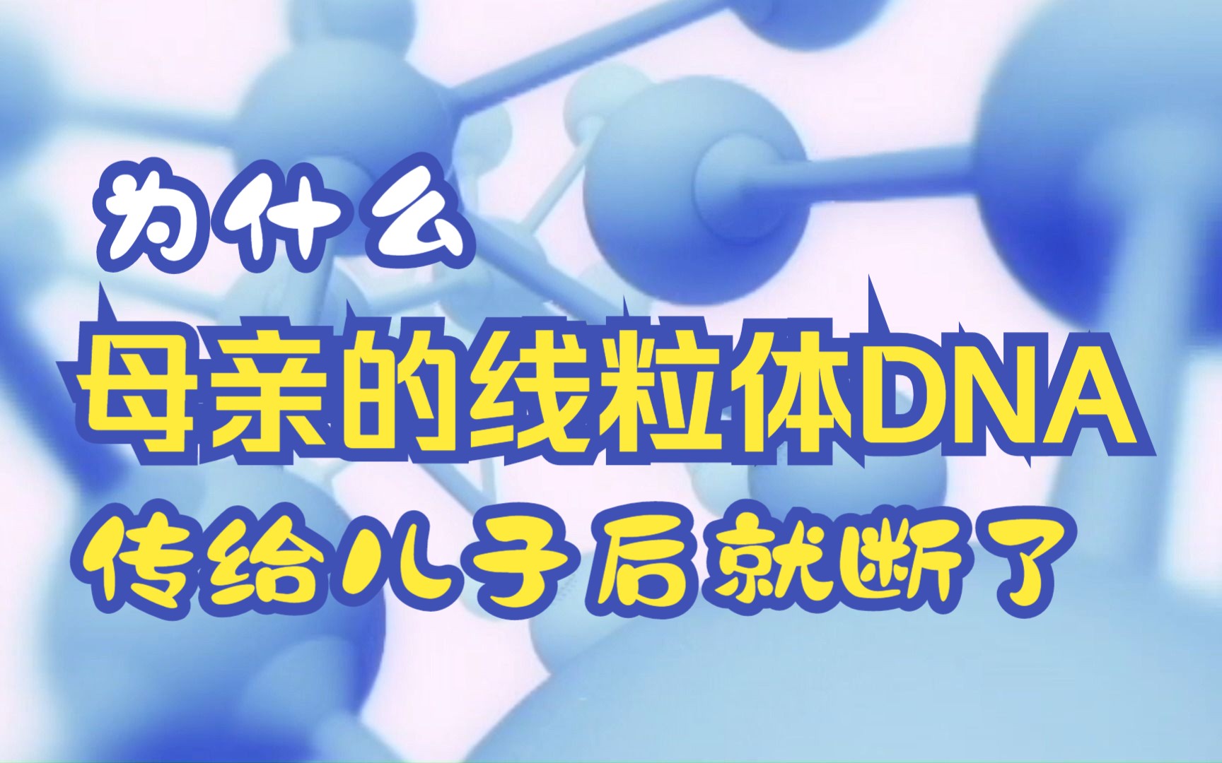 为什么母亲的线粒体DNA传给儿子后就断了哔哩哔哩bilibili