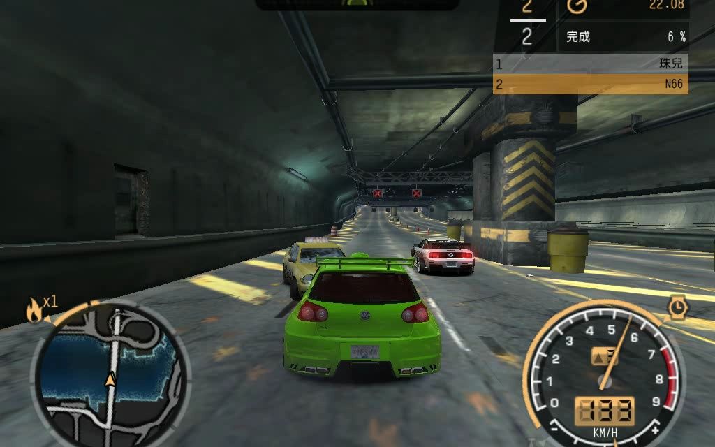 极品飞车9:黑名单第8名 珠儿 车种:ford mustang gt,发动引擎吧.