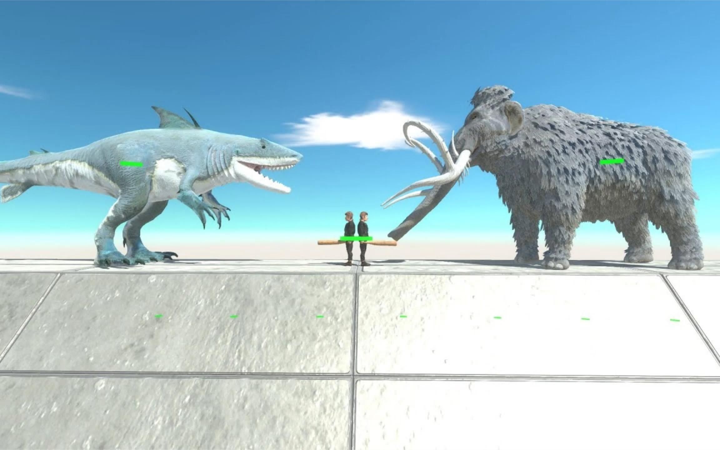 动物战争模拟器:史前霸主猛犸象vs鲨鱼一族能否全胜?