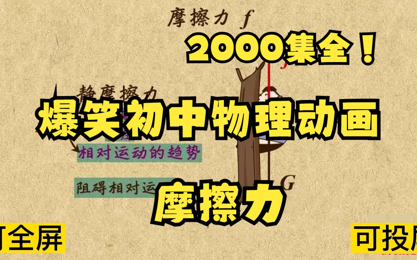 [图]2000集全可分享 爆笑初中物理动画 摩擦力 物理提分宝典