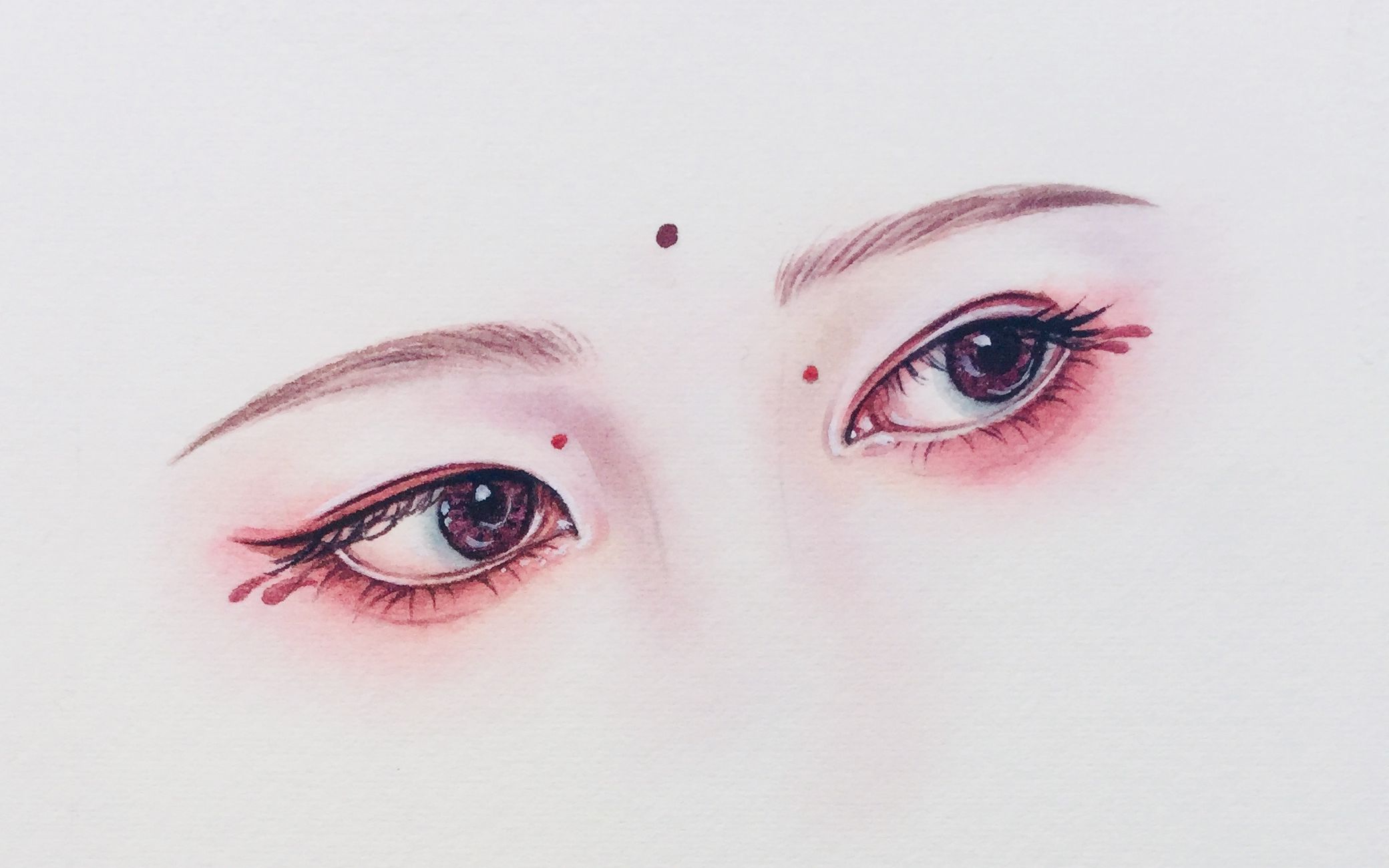 手绘水彩眼睛3