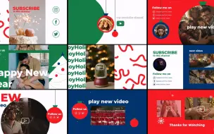 AE模板-圣诞节海报封面排版视频YouTube海报