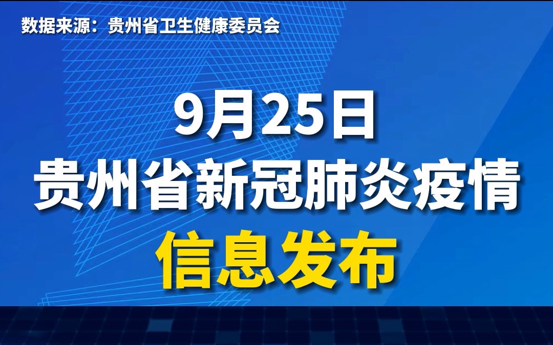 9月25日贵州省新冠肺炎疫情信息发布哔哩哔哩bilibili