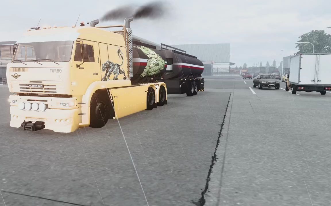 欧卡2mod:卡玛斯6460 TURBO DIESEL V8带货柜(1.40)哔哩哔哩bilibili