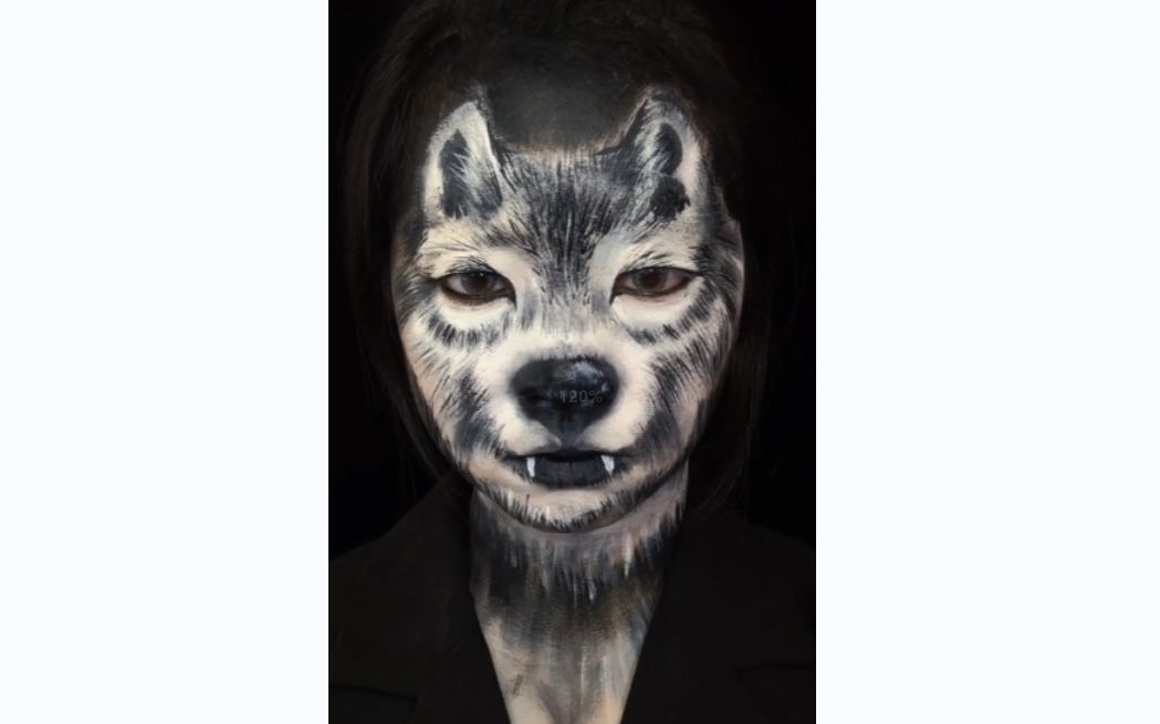 手绘创意狼妆教_哔哩哔哩_bilibili