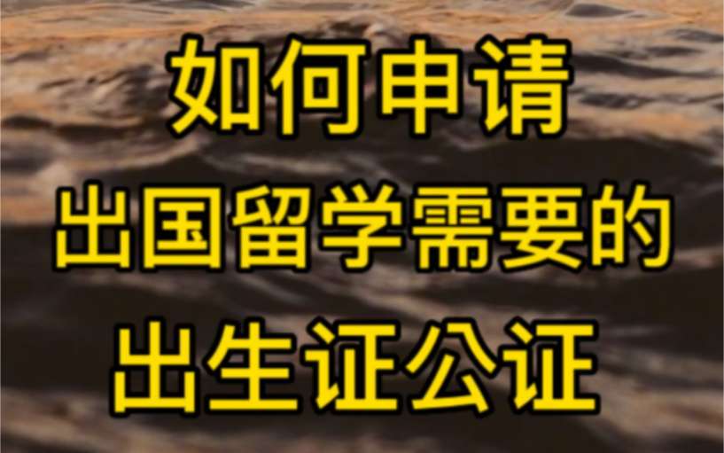 如何申请出国留学需要的出生证公证哔哩哔哩bilibili