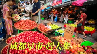 下载视频: 成都早市，瓜果蔬菜价格实惠，藏在街巷里的集市，人声鼎沸，热闹非凡