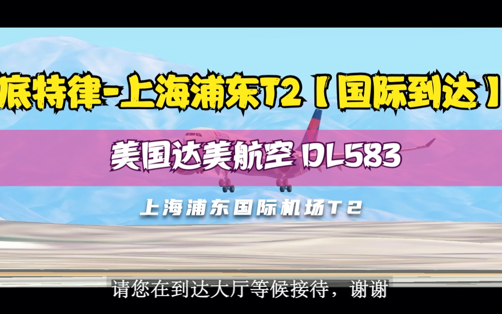 【机场广播录音】美国达美航空 DL583 底特律上海浦东T2【国际到达】哔哩哔哩bilibili