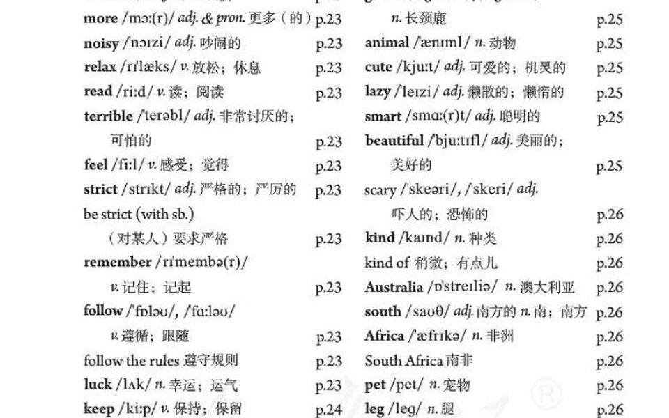 人教版初中英语七年级下册第五单元单词朗读