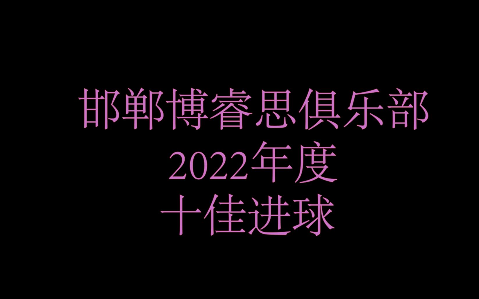 【十佳进球】2022 邯郸博睿思 年度十佳进球哔哩哔哩bilibili