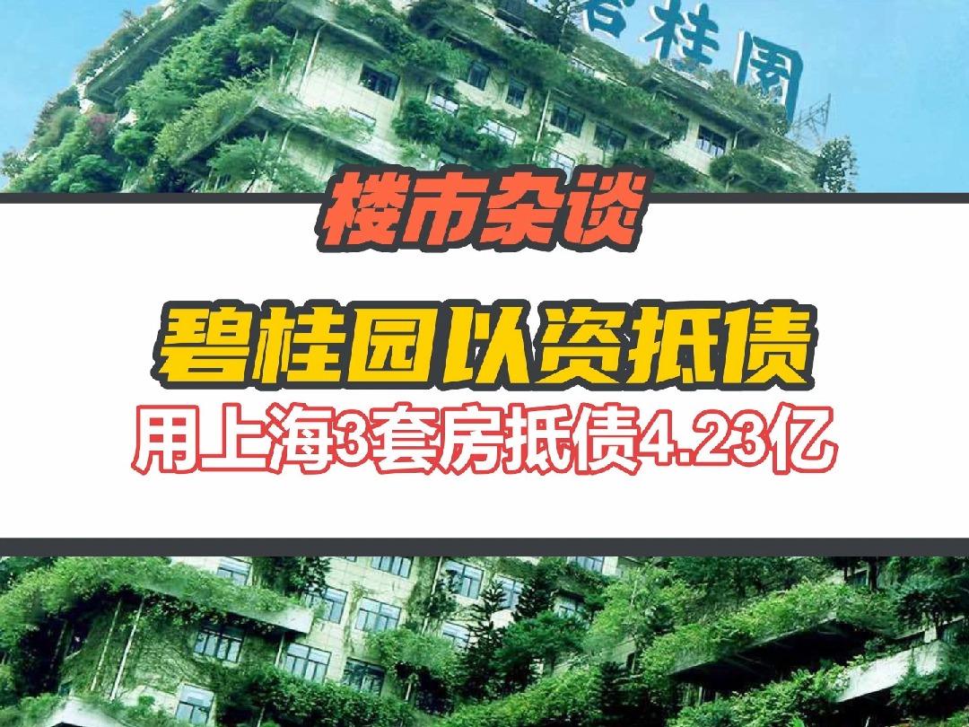 碧桂园以资抵债,用上海3套房冲抵帝欧家居4.23亿元账款哔哩哔哩bilibili