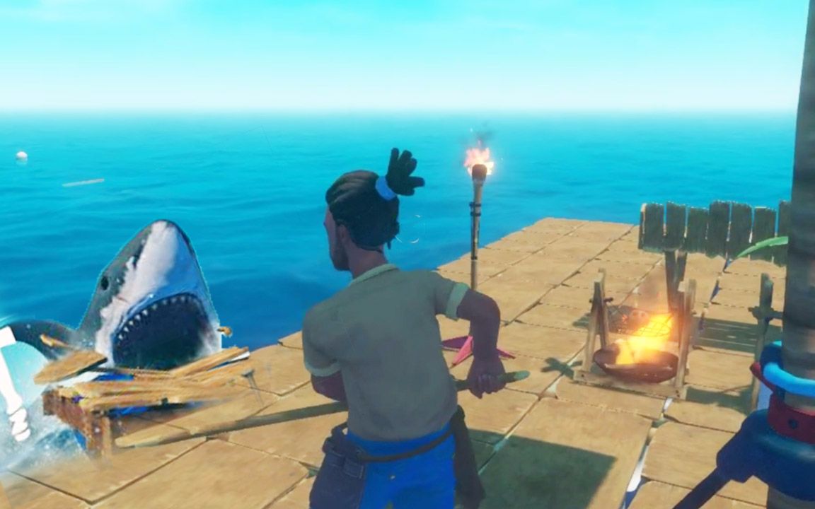 木筏求生4来自大白鲨的威胁让清水忙中出错