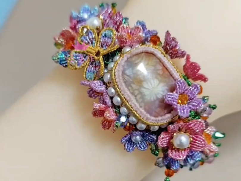 莫奈花园繁花手绳手环编绳作品