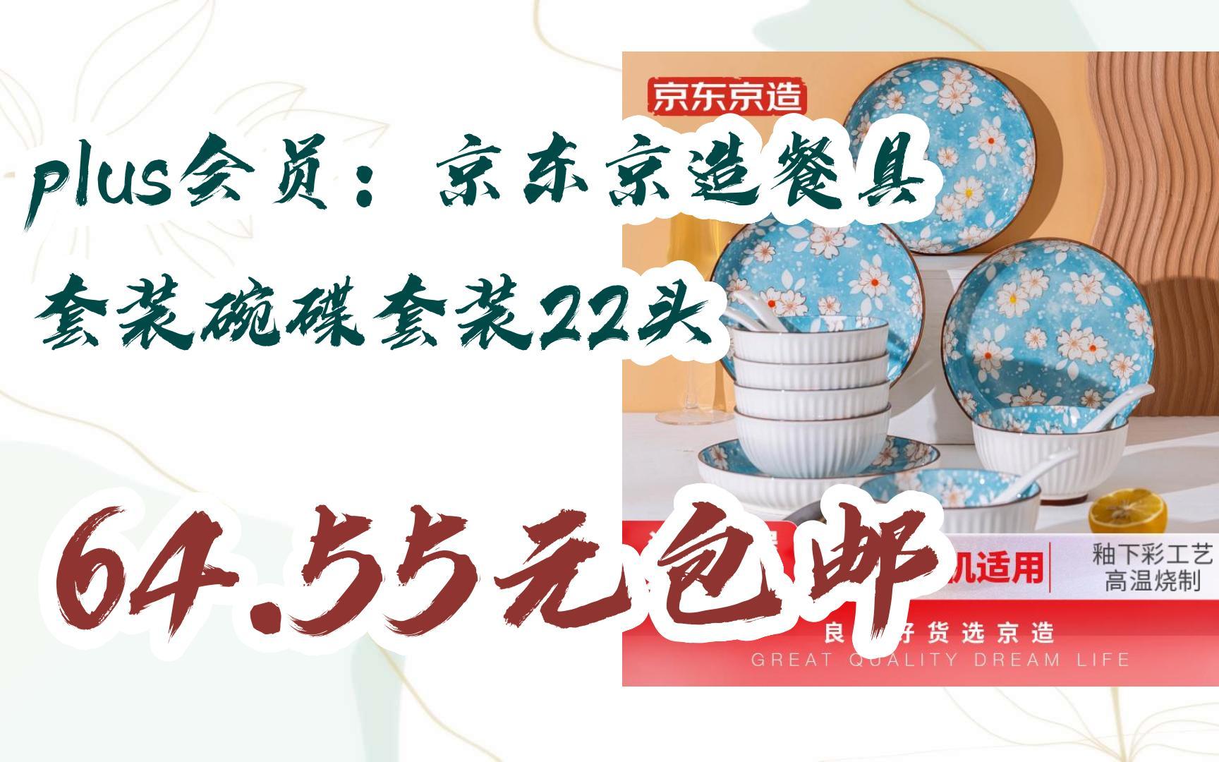 【优惠券l在简介】:plus会员:京东京造餐具套装碗碟套装22头 64.55元包邮哔哩哔哩bilibili