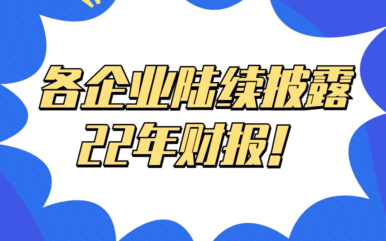 各企业陆续披露22年财报!哔哩哔哩bilibili