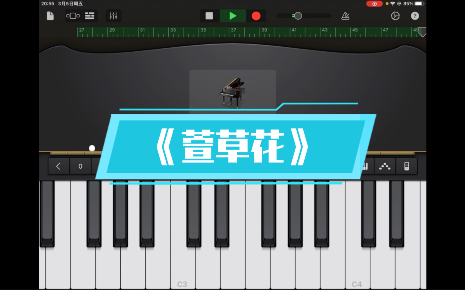 ipad库乐队钢琴清弹你好李焕英主题曲萱草花