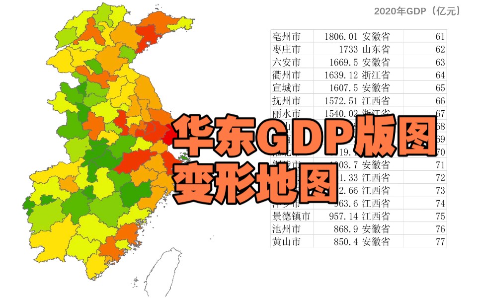 中国华东6省1市GDP经济版图哔哩哔哩bilibili