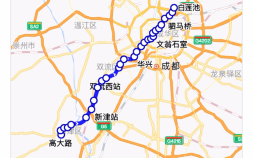 成都地铁10号线全线大致走向及设站位置(非官方)