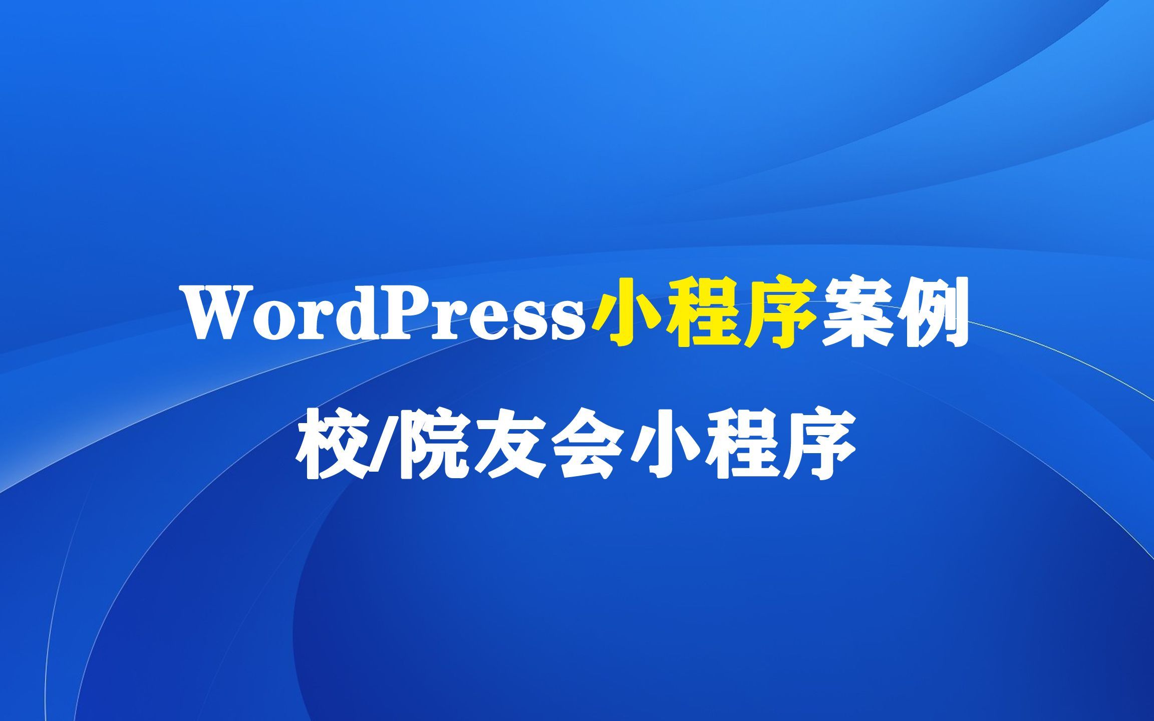 WordPress项目案例校/院友会/录小程序.哔哩哔哩bilibili