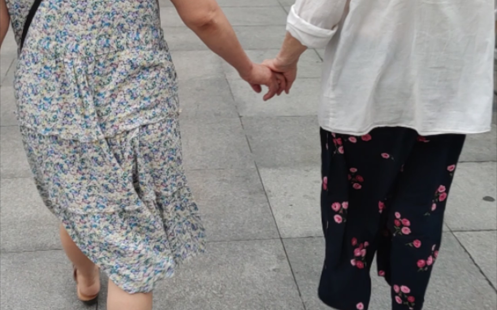 两个奶奶牵手过天桥,希望有人和你一起慢慢感受时光qaq_哔哩哔哩_bili