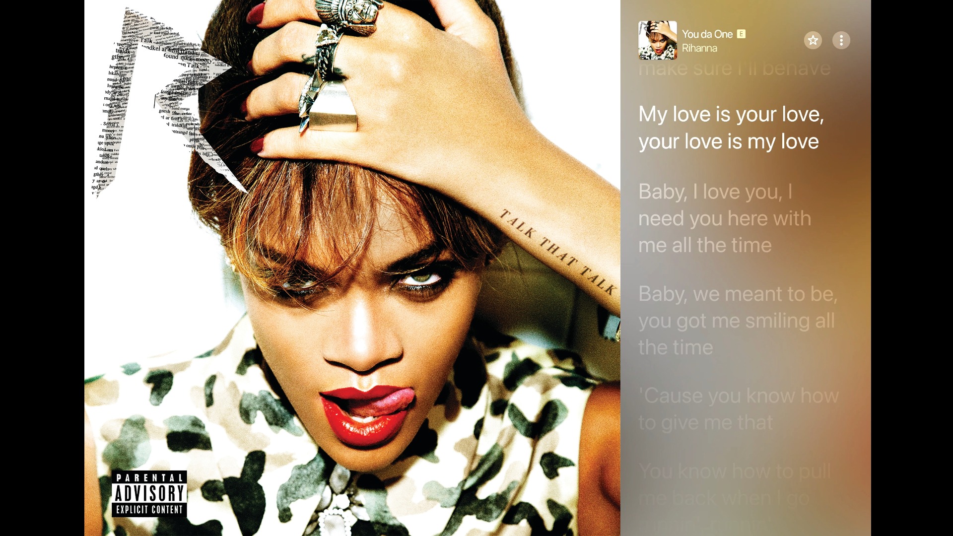 【apple music 4k】you da one - rihanna vol.299专辑封面