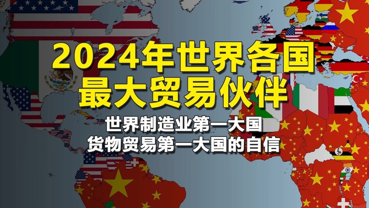 2024年世界各国最大贸易伙伴,中国绝对不会输的理由,世界制造业货物