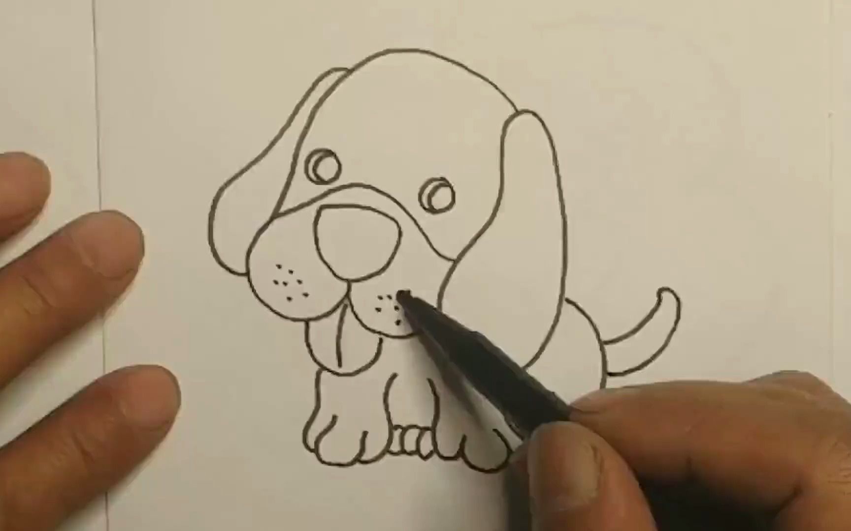 简笔画,小狗汪汪