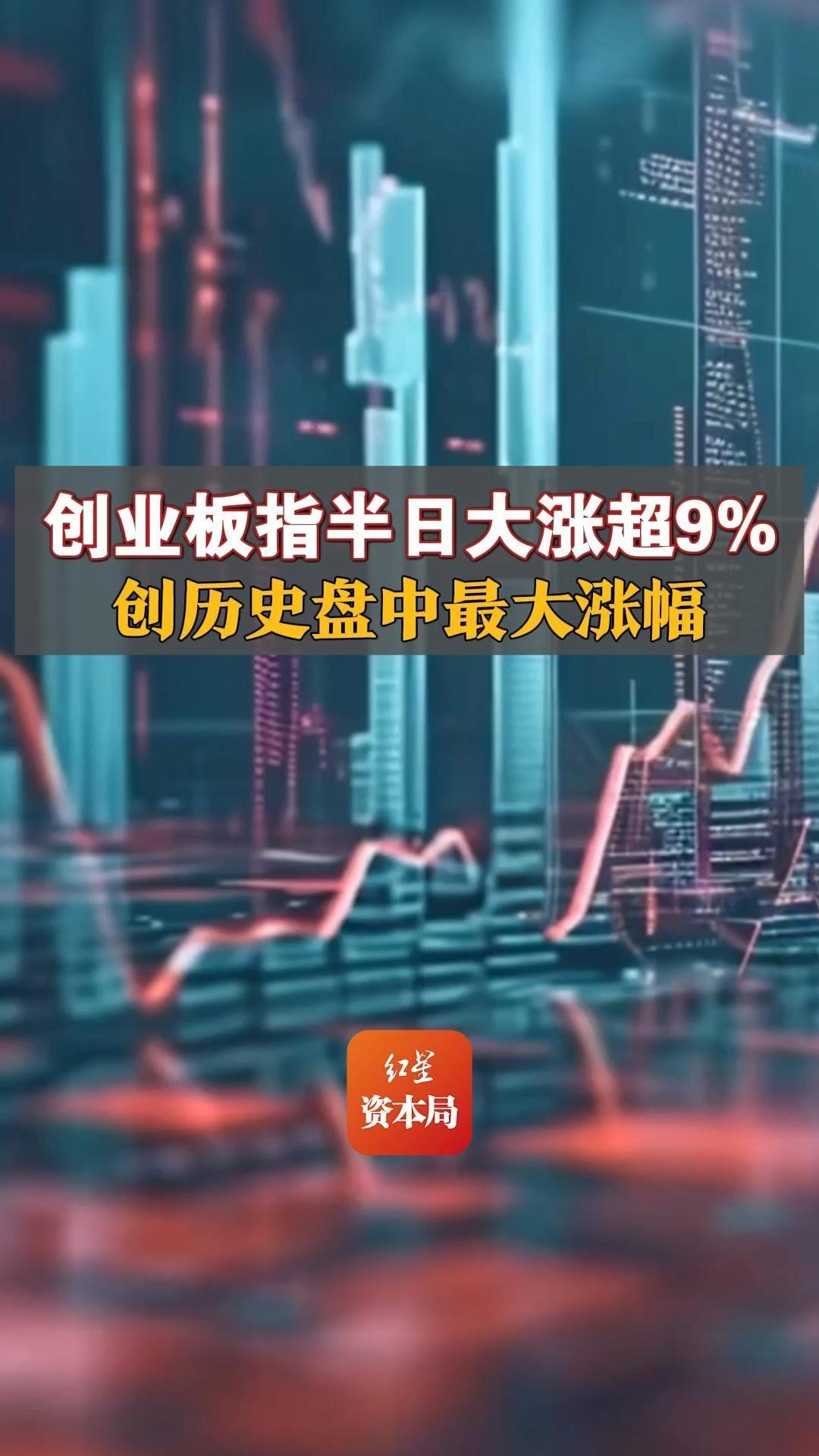 创业板指半日大涨超9% 创历史盘中最大涨幅哔哩哔哩bilibili