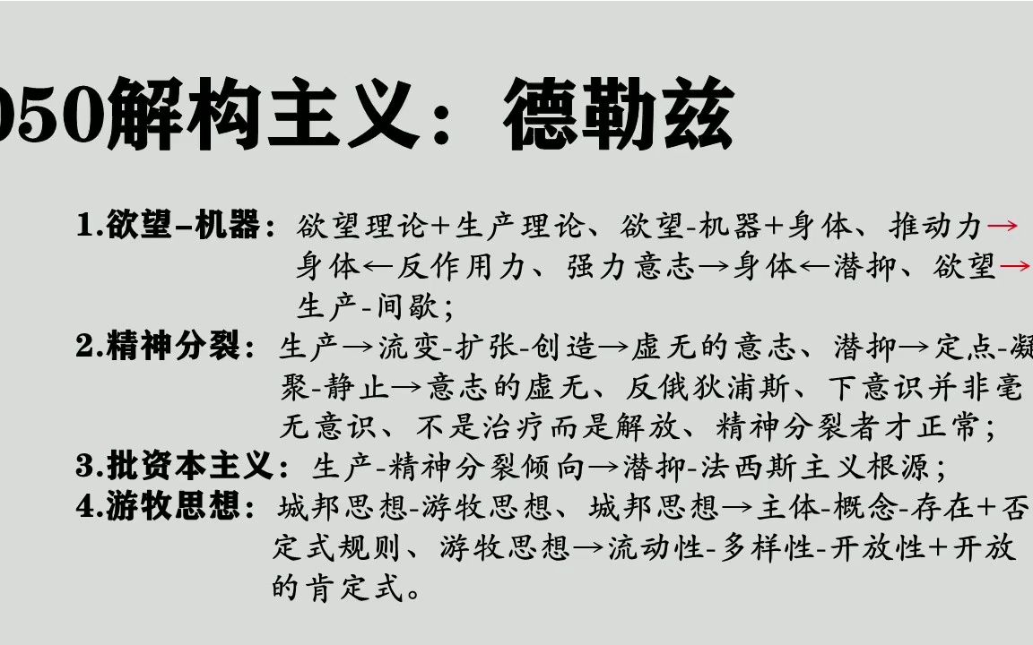 [图]050德勒兹：解构主义、欲望-机器、反俄狄浦斯、游牧思想