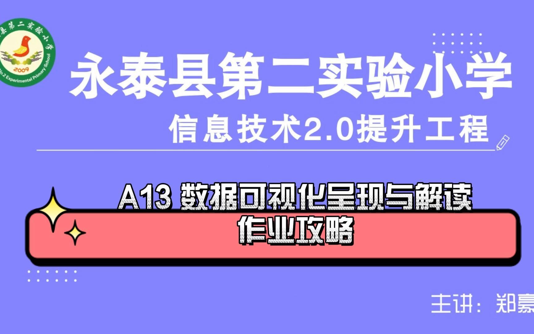 [图]A13数据可视化呈现与解读——中小学幼儿园信息技术提升工程2.0能力点认证作业攻略