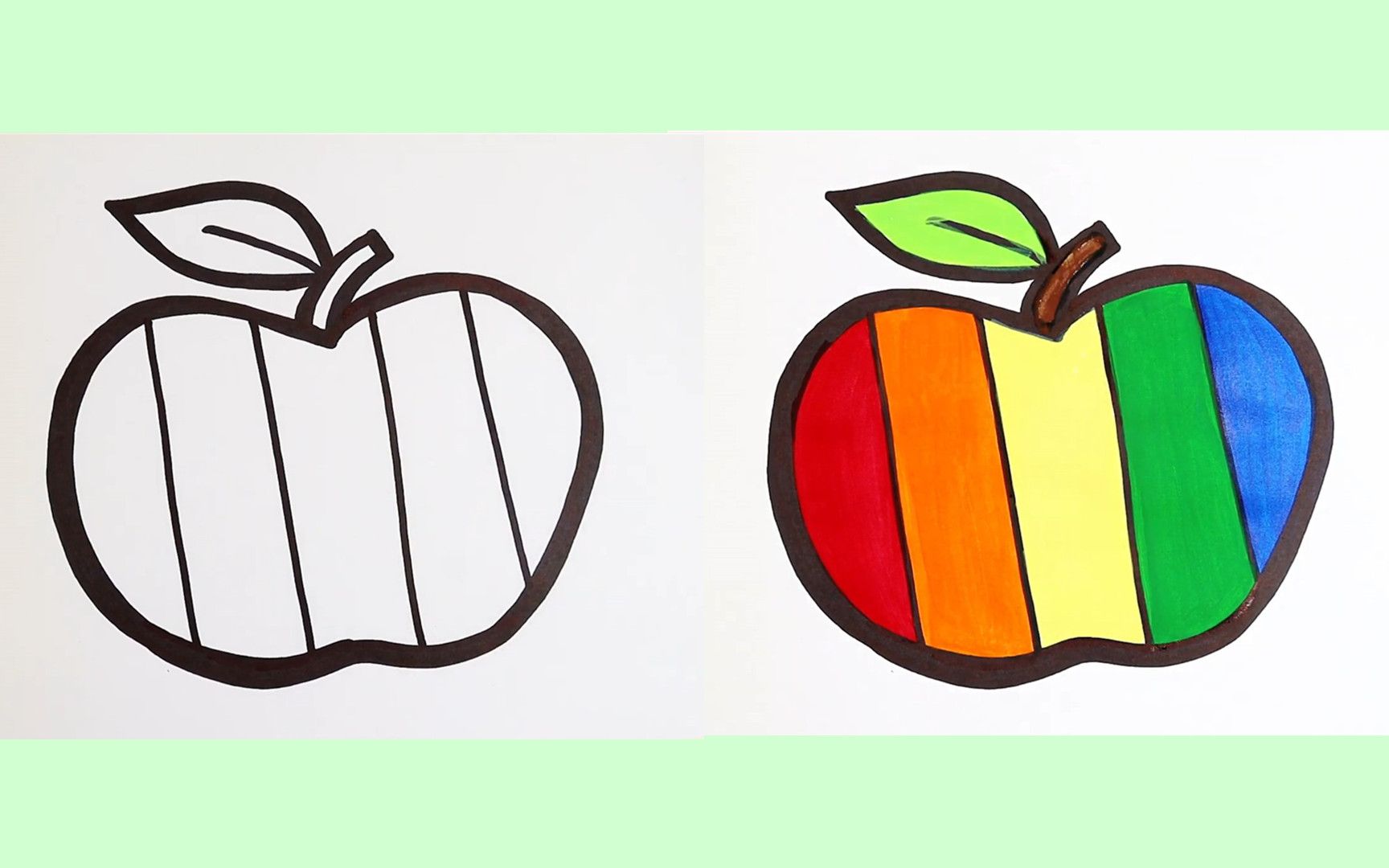 活动  030少儿绘画启蒙宝宝简笔画如何画苹果