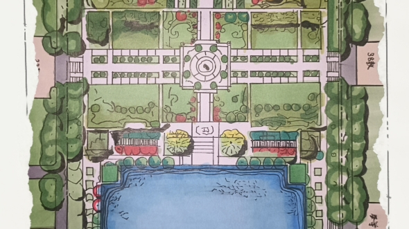 【西南大学】景林人|作业日常 共青团花园平面图手绘