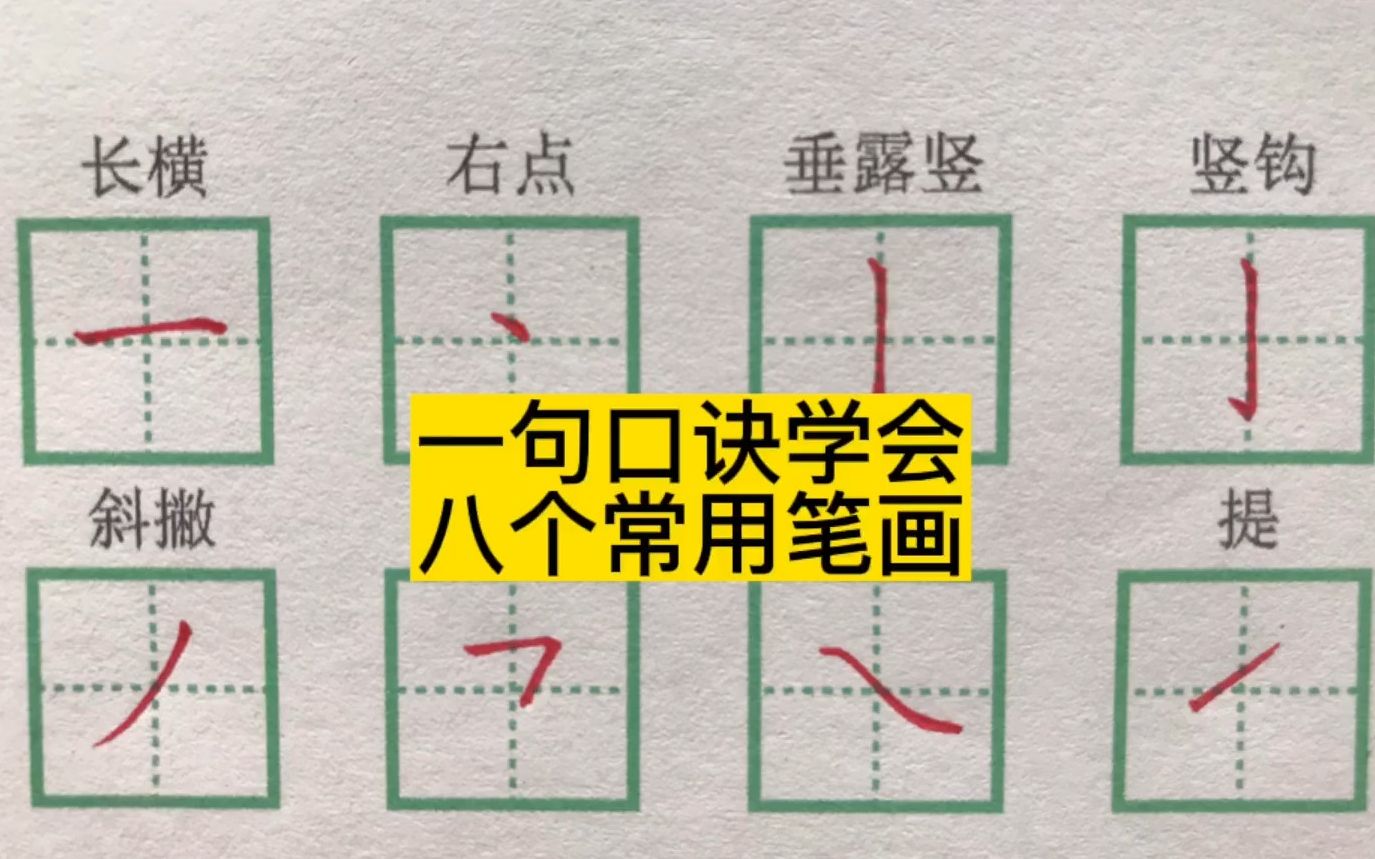 [图]一个口诀学会八个常用基本笔画