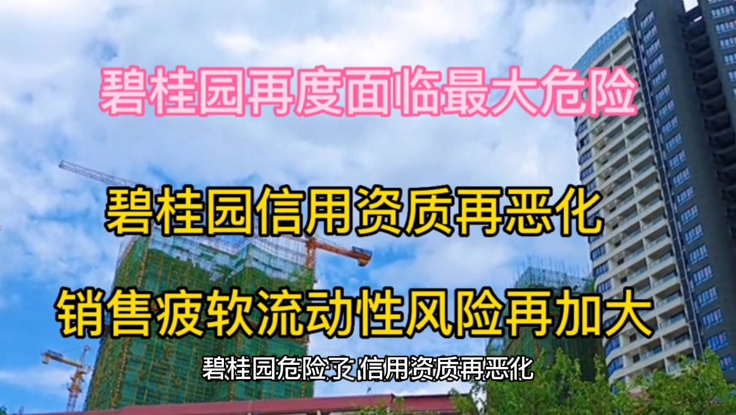 碧桂园再度面临重大危险,信用资质在恶化,销售疲软,流动性风险再加大.哔哩哔哩bilibili