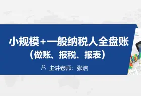 Télécharger la video: 24年会计实操：小规模和一般纳税人全盘账（做账、报税、报表）