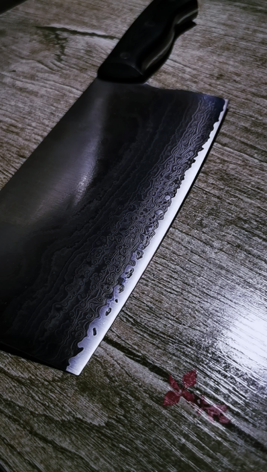 雅白色大马士革夹cpm-s90v粉末钢_哔哩哔哩_bilibili