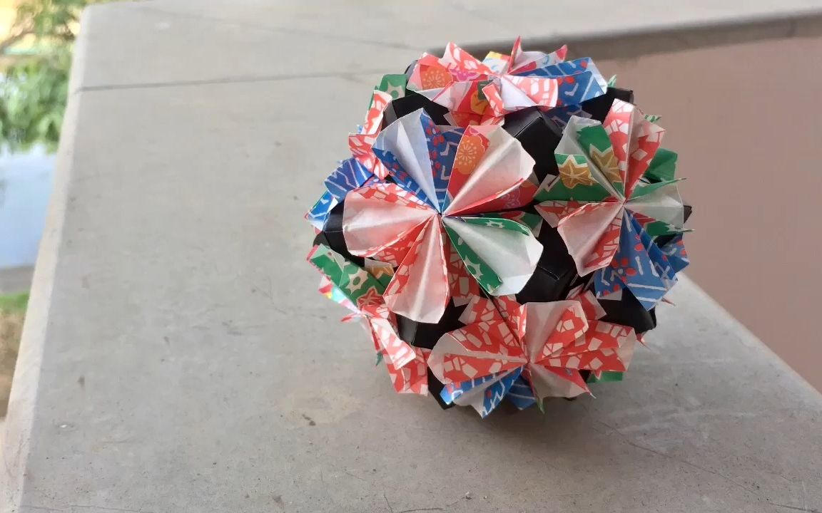 【 PrwOrigami】花簪折纸花球制作教程 Kanzashi Kusudama哔哩哔哩bilibili