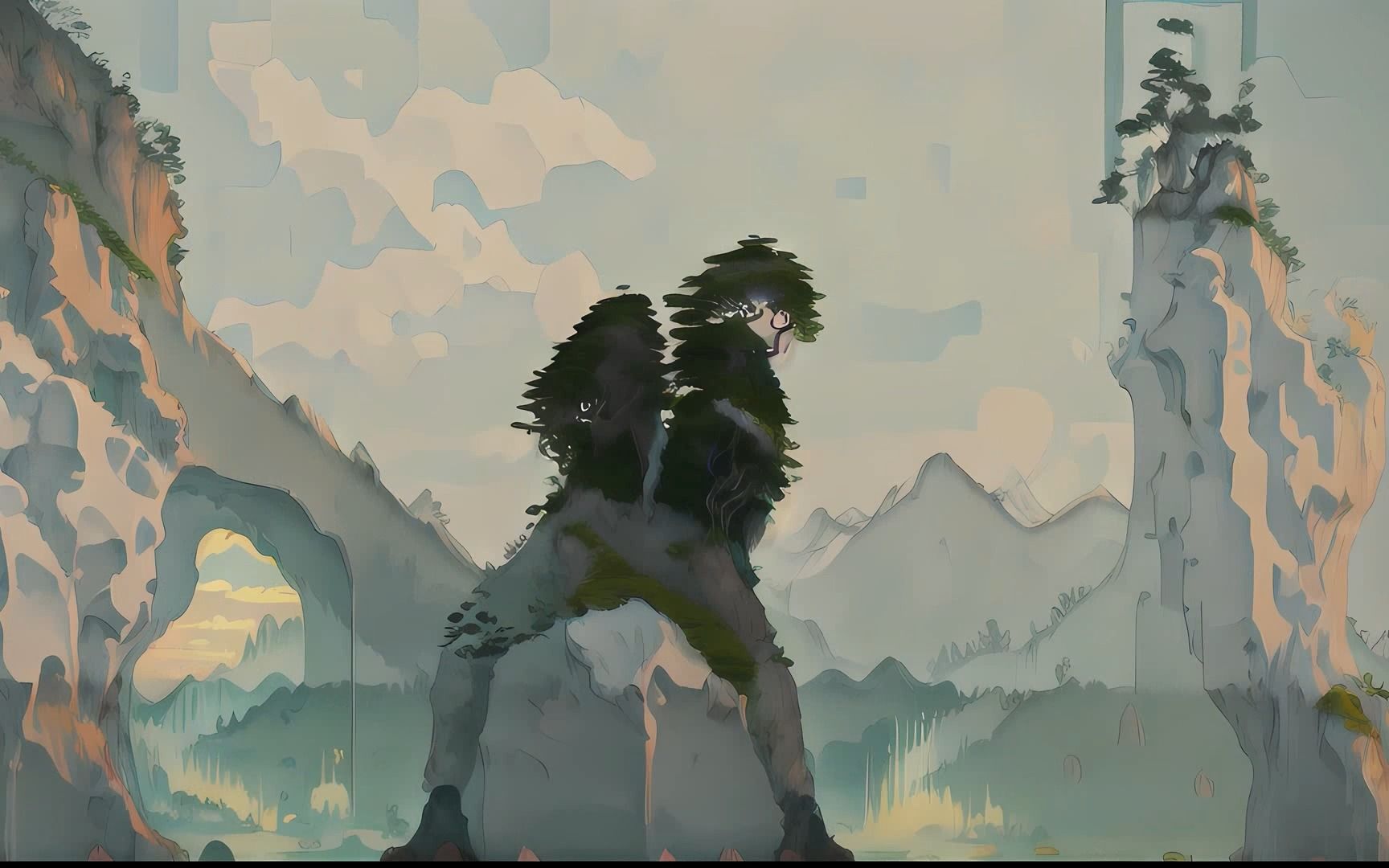 抽象坤图动画 山水风景