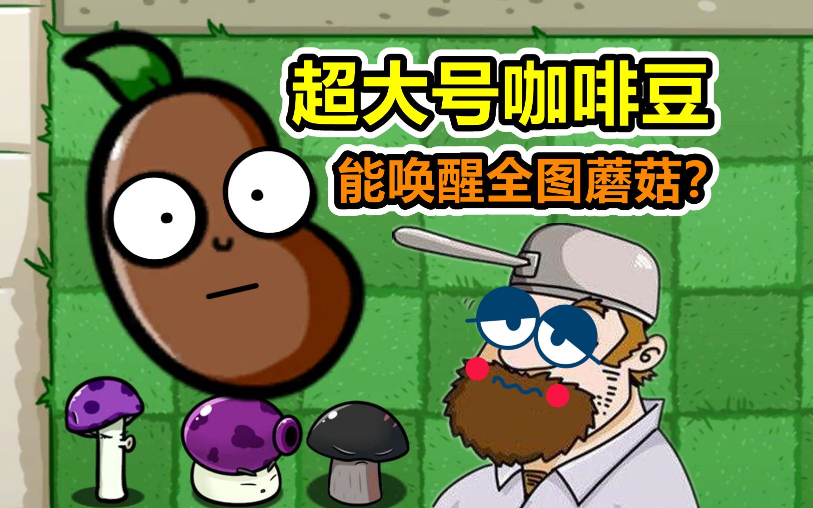 植物大战僵尸:超大体积咖啡豆,能否唤醒全屏蘑菇?