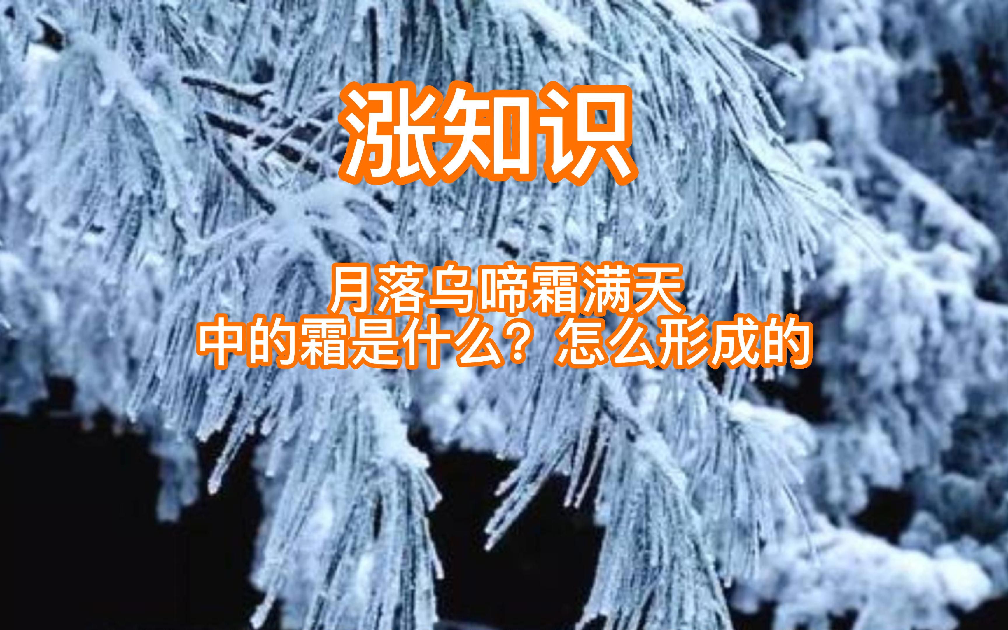 涨知识,月落乌啼霜满天的霜是什么?怎么形成的?哔哩哔哩bilibili