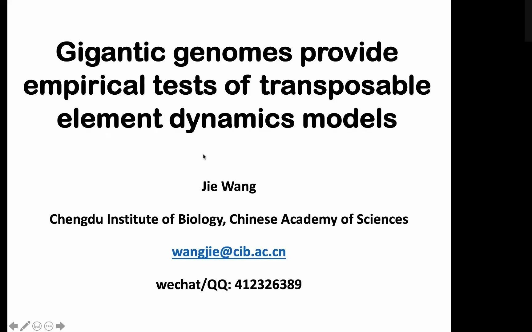 [图]CGM第一百七十二期 王杰博士 超大基因组为转座子的动态模型提供实证检验